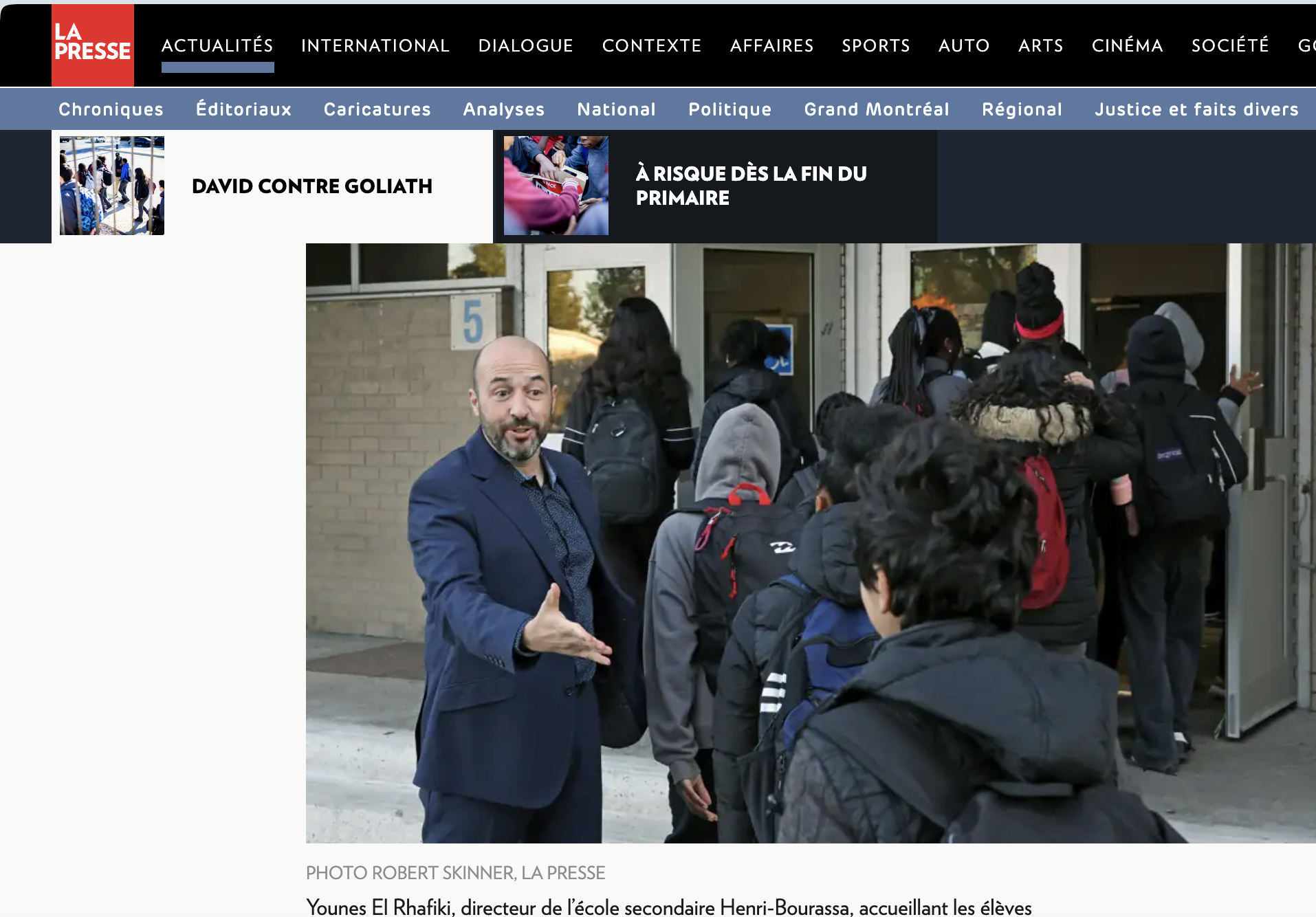 Chapeau à Younes El Rhafiki et à l'équipe de l'école secondaire Henri-Bourassa