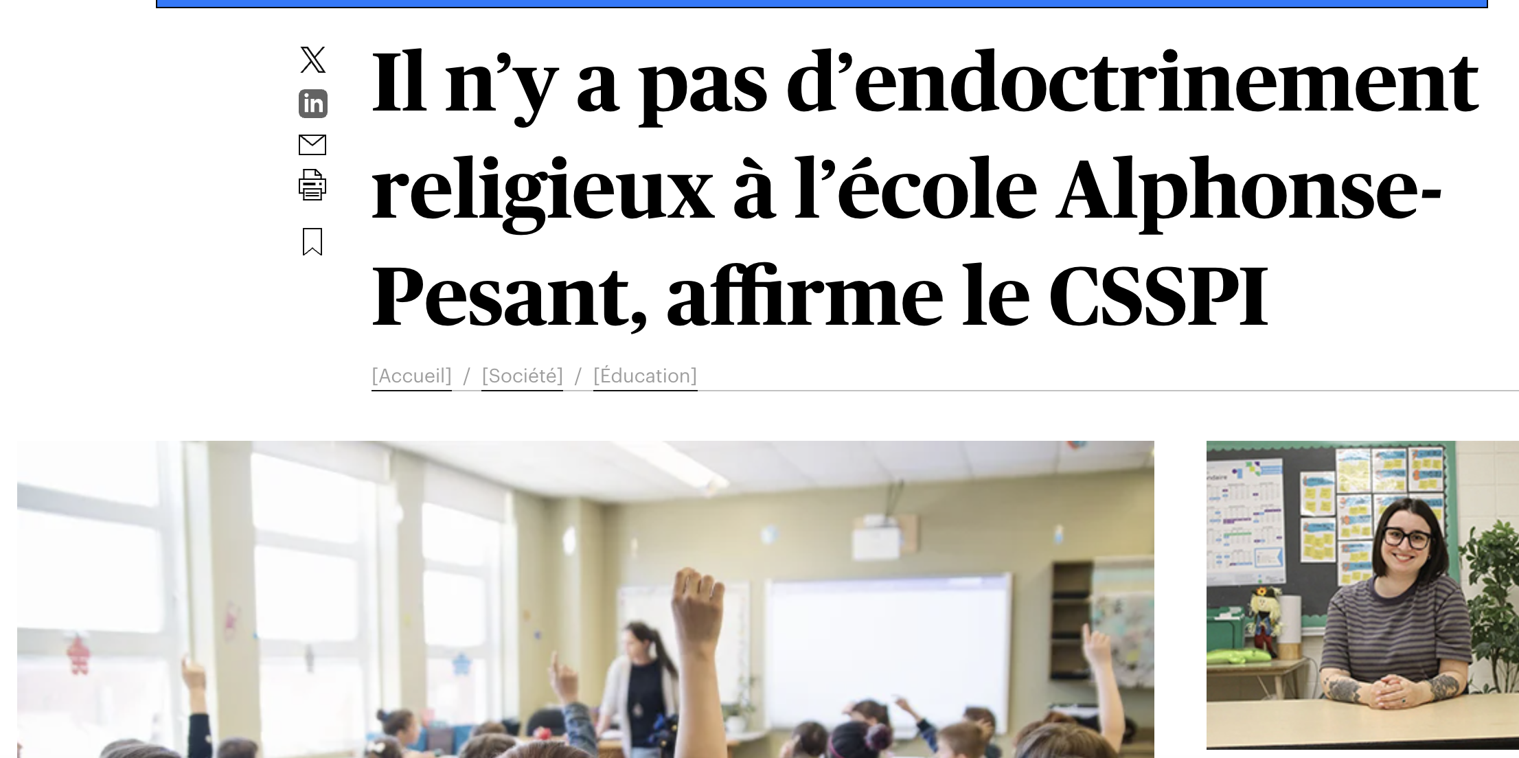 Pas d'endoctrinement religieux à l'école Alphonse-Pesant