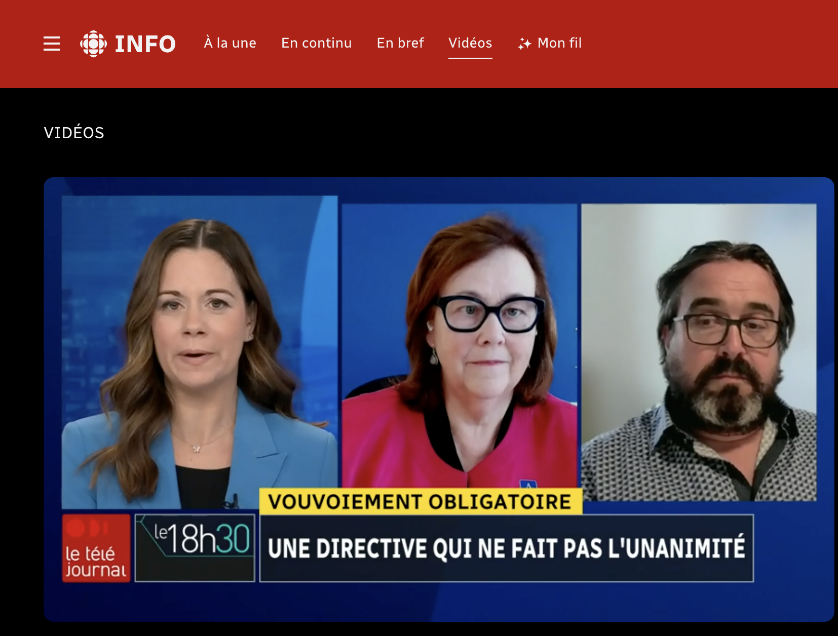Le vouvoiement obligatoire à l'école panel au TJ