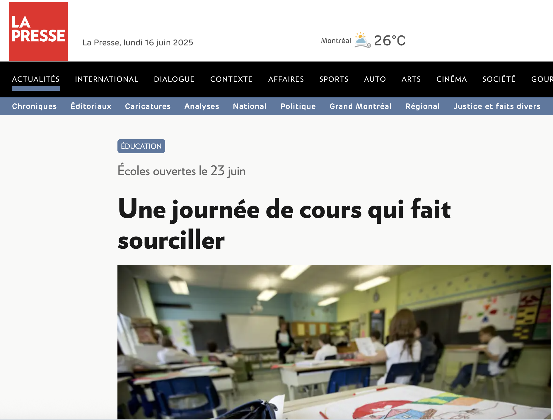 23 juin : une journée de cours qui fait sourciller