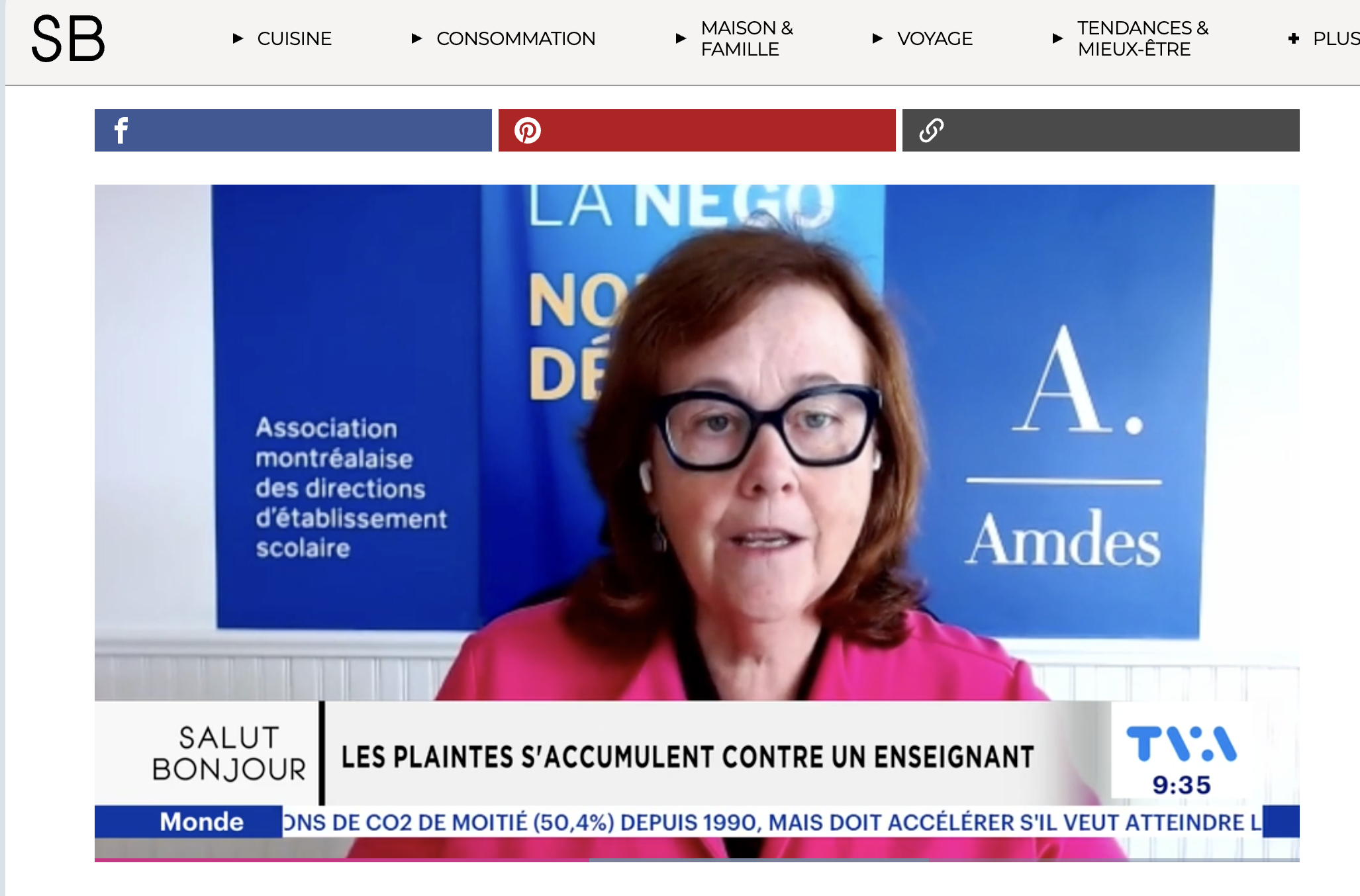 Kathleen Legault à Salut Bonjour sur la situation d'un prof. qui crie et dénigre les élèves
