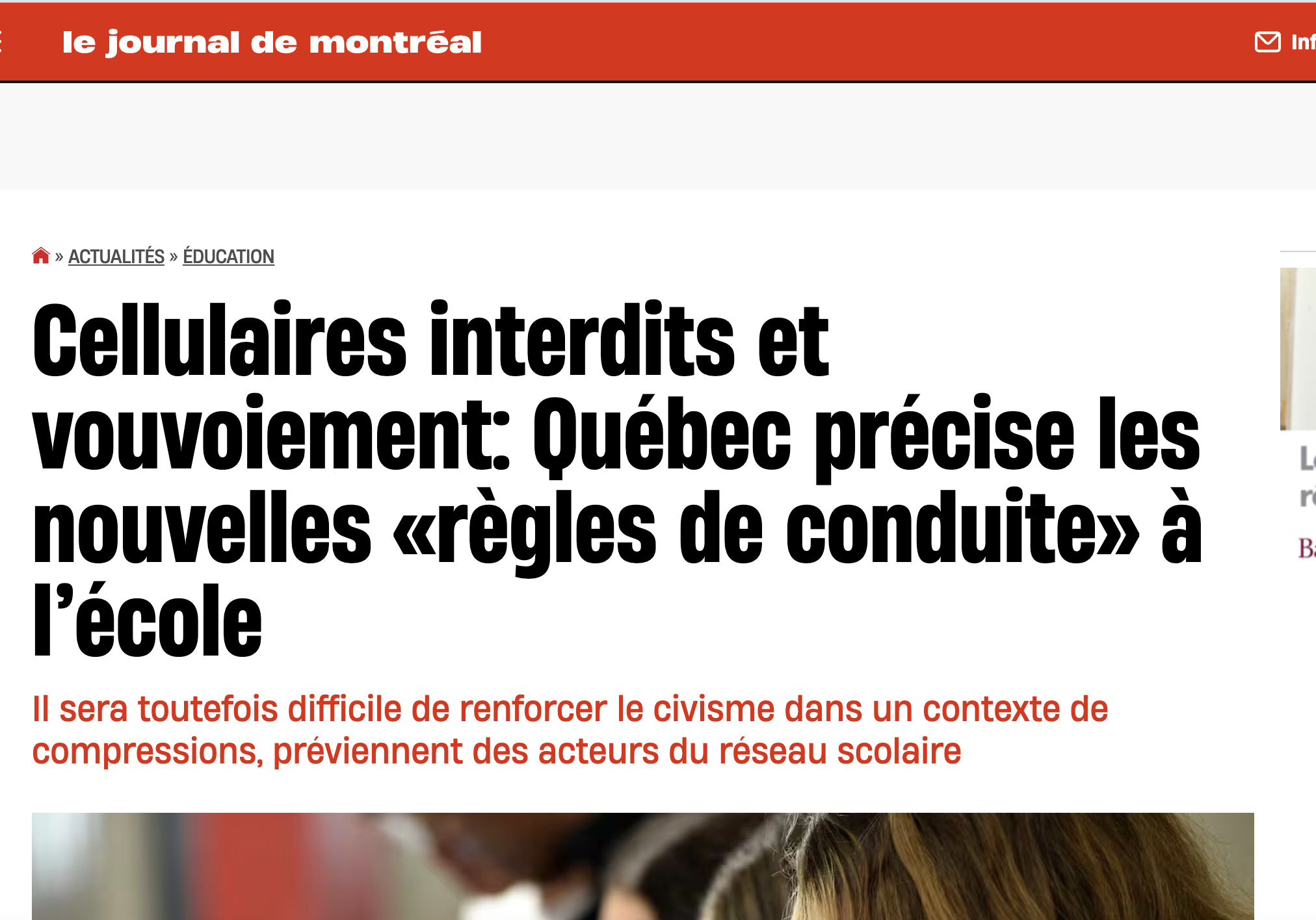 Cellulaires interdits et vouvoiement obligatoire