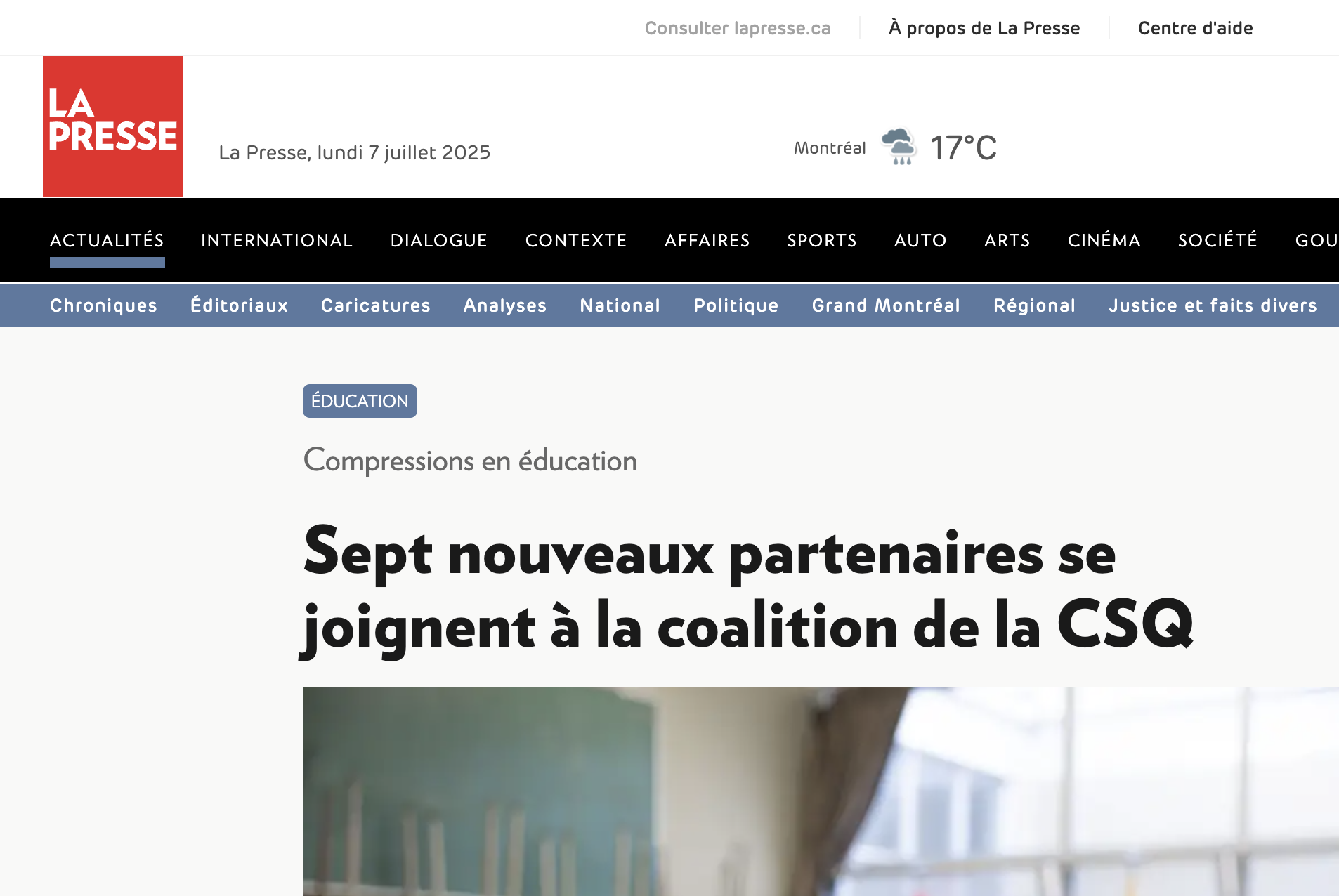 L'Amdes joint les rangs de la Coalition des partenaires contre les coupures en éducation