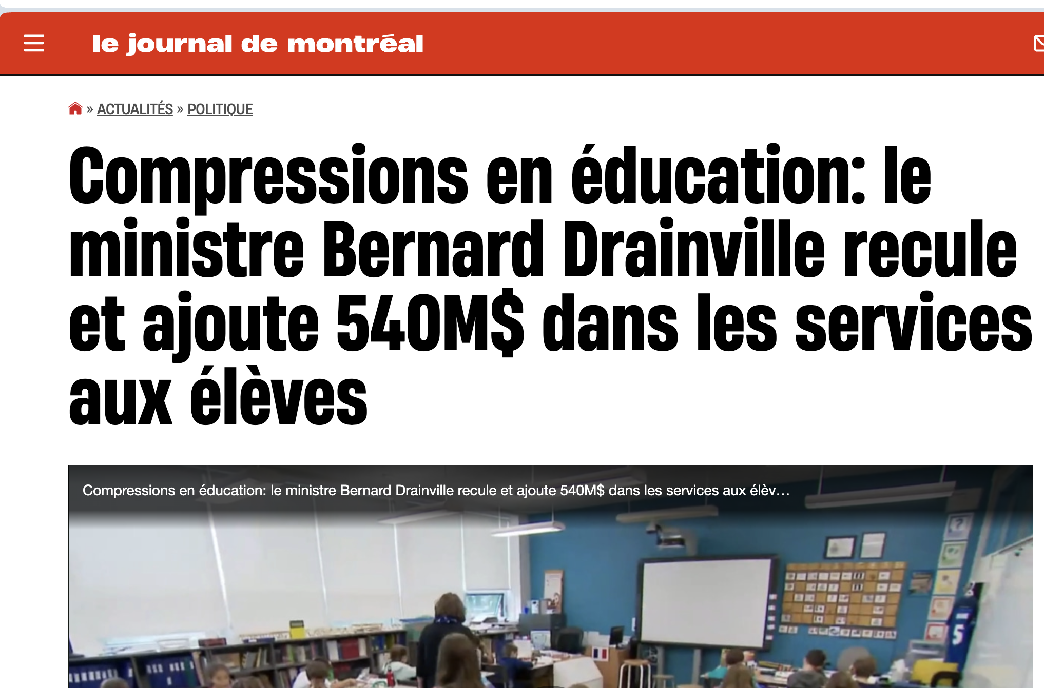 Coupures en éducation  Québec recule