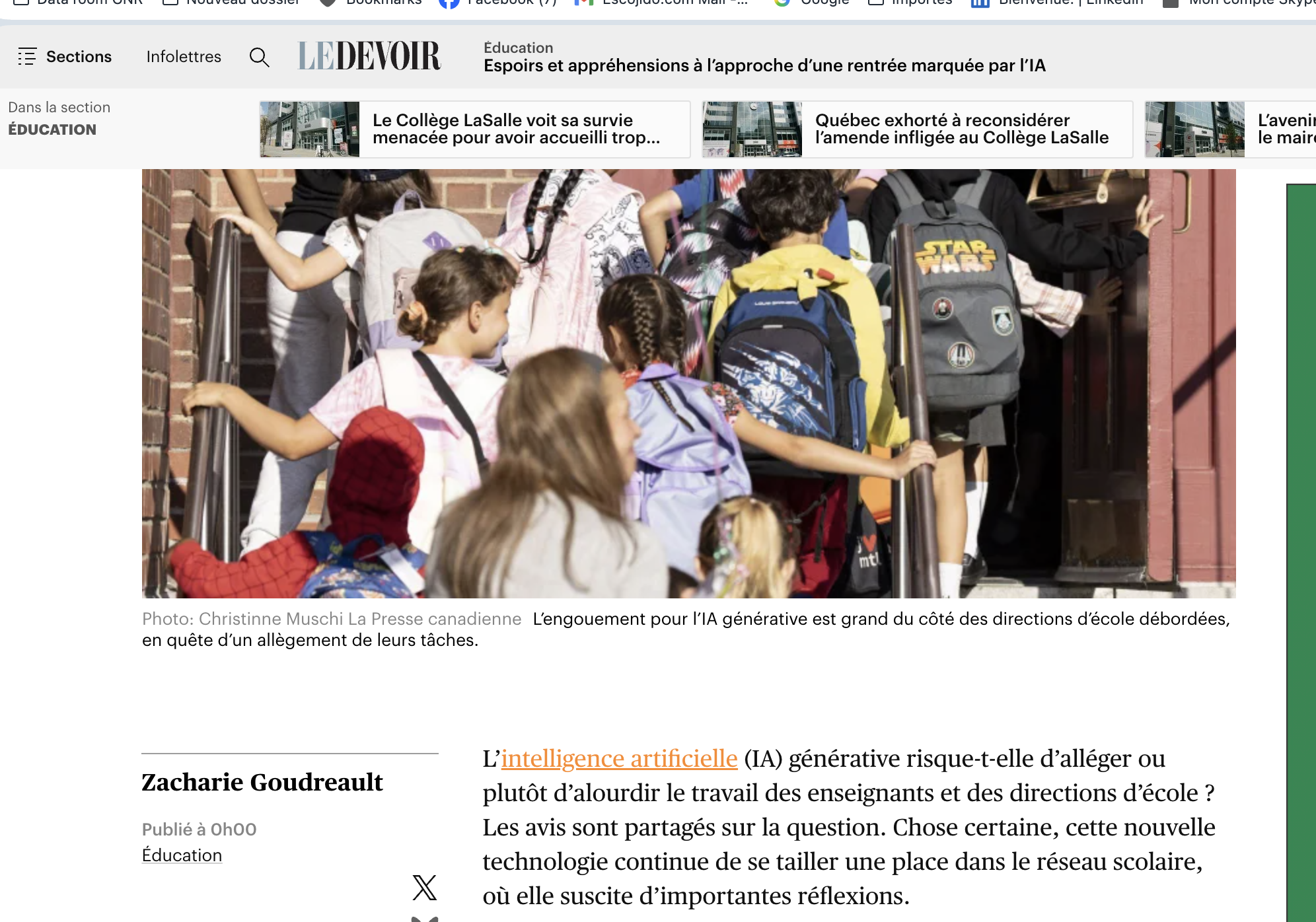 Espoirs et appréhensions à l’approche d’une rentrée marquée par l’IA