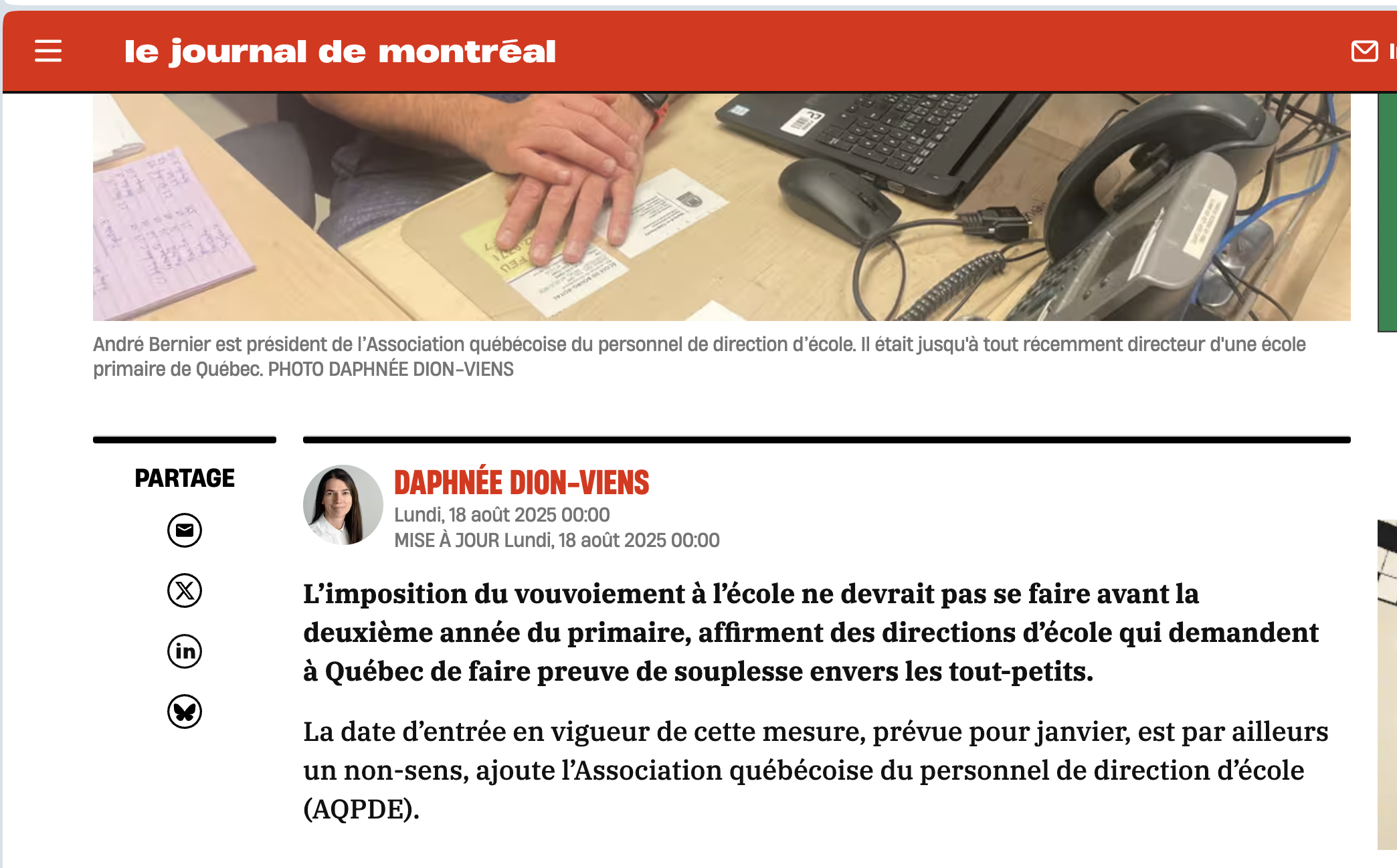 De la souplesse demandée par les directions dans l'application du vouvoiement dans les écoles