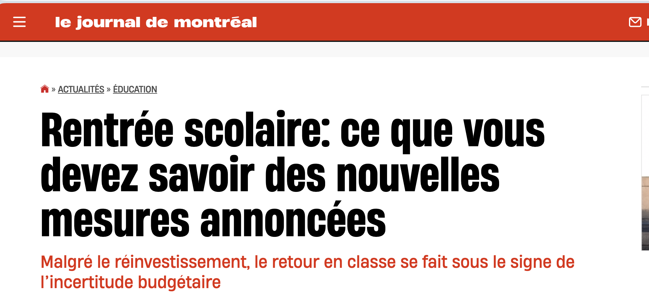 Rentrée scolaire