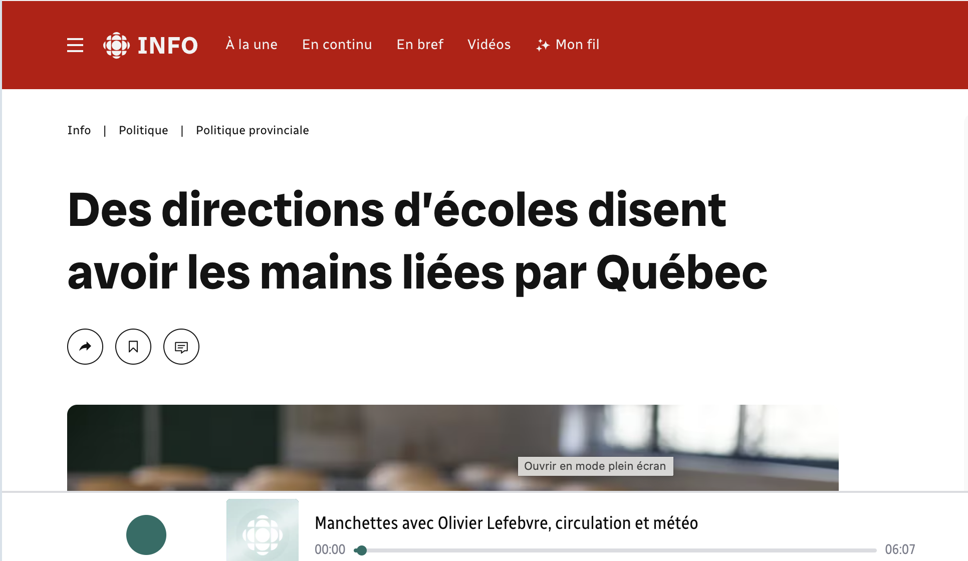 Les directions d'écoles ont les mains liées