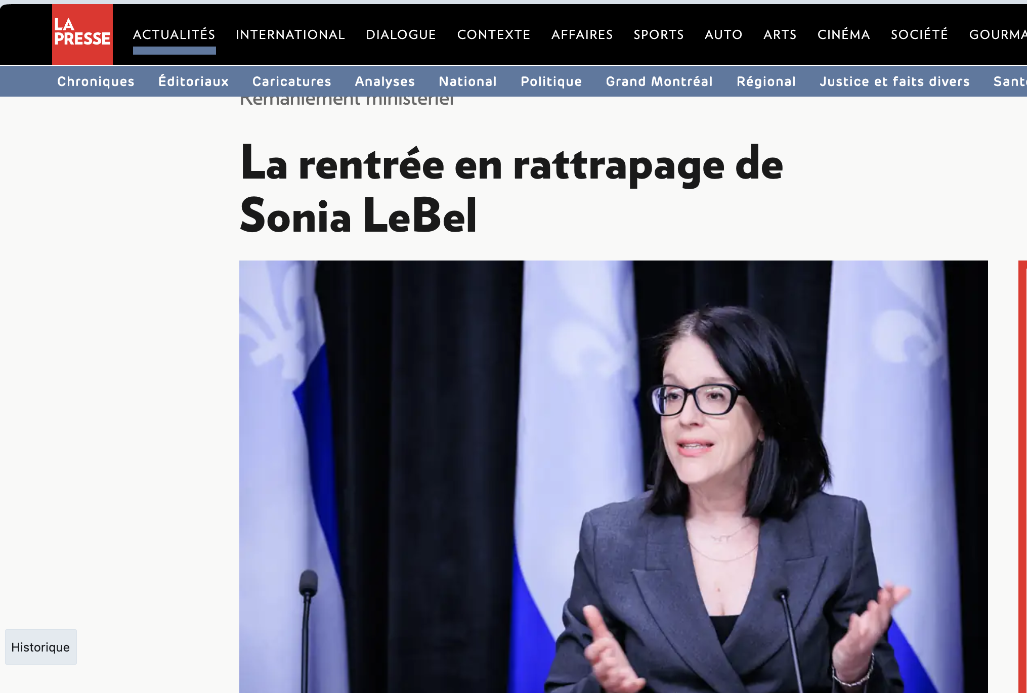 Nouvelle ministre, mêmes besoins urgents