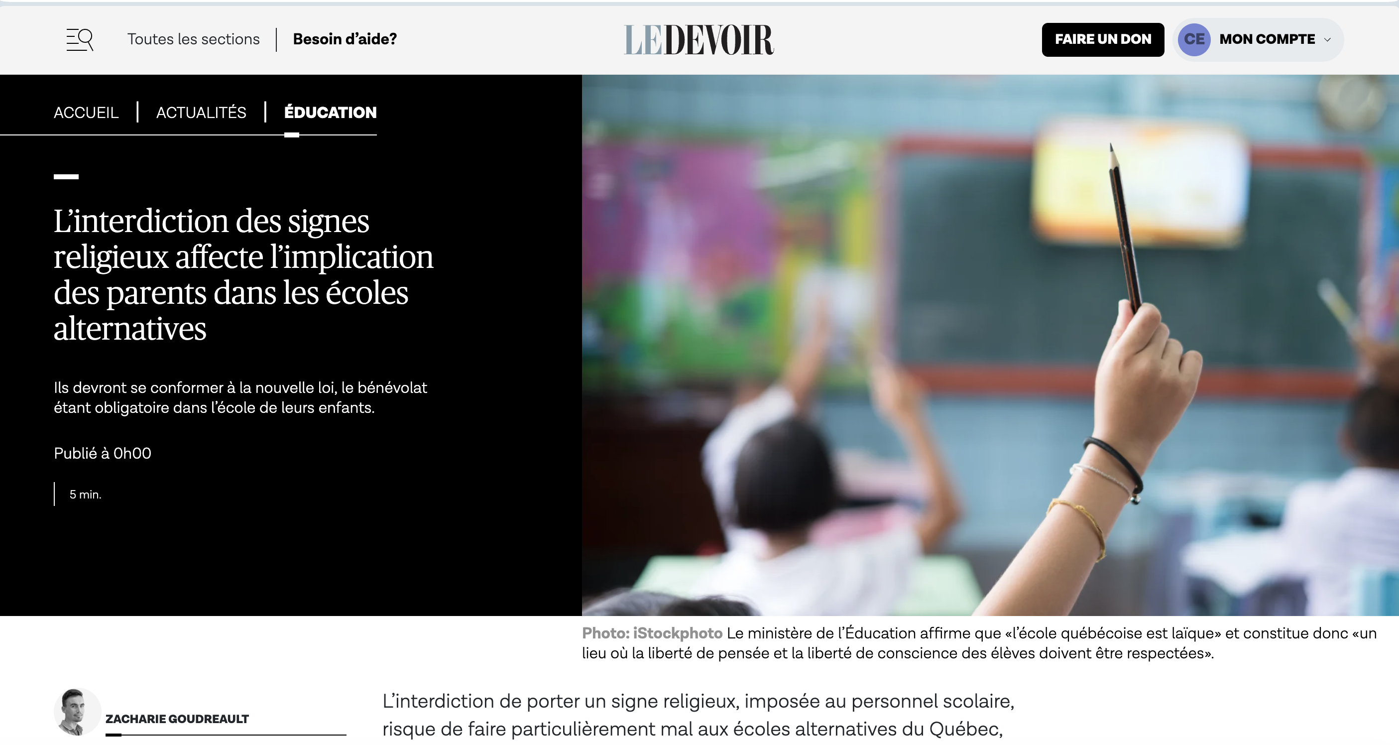 L'interdiction des signes religieux affecte l'implication des parents