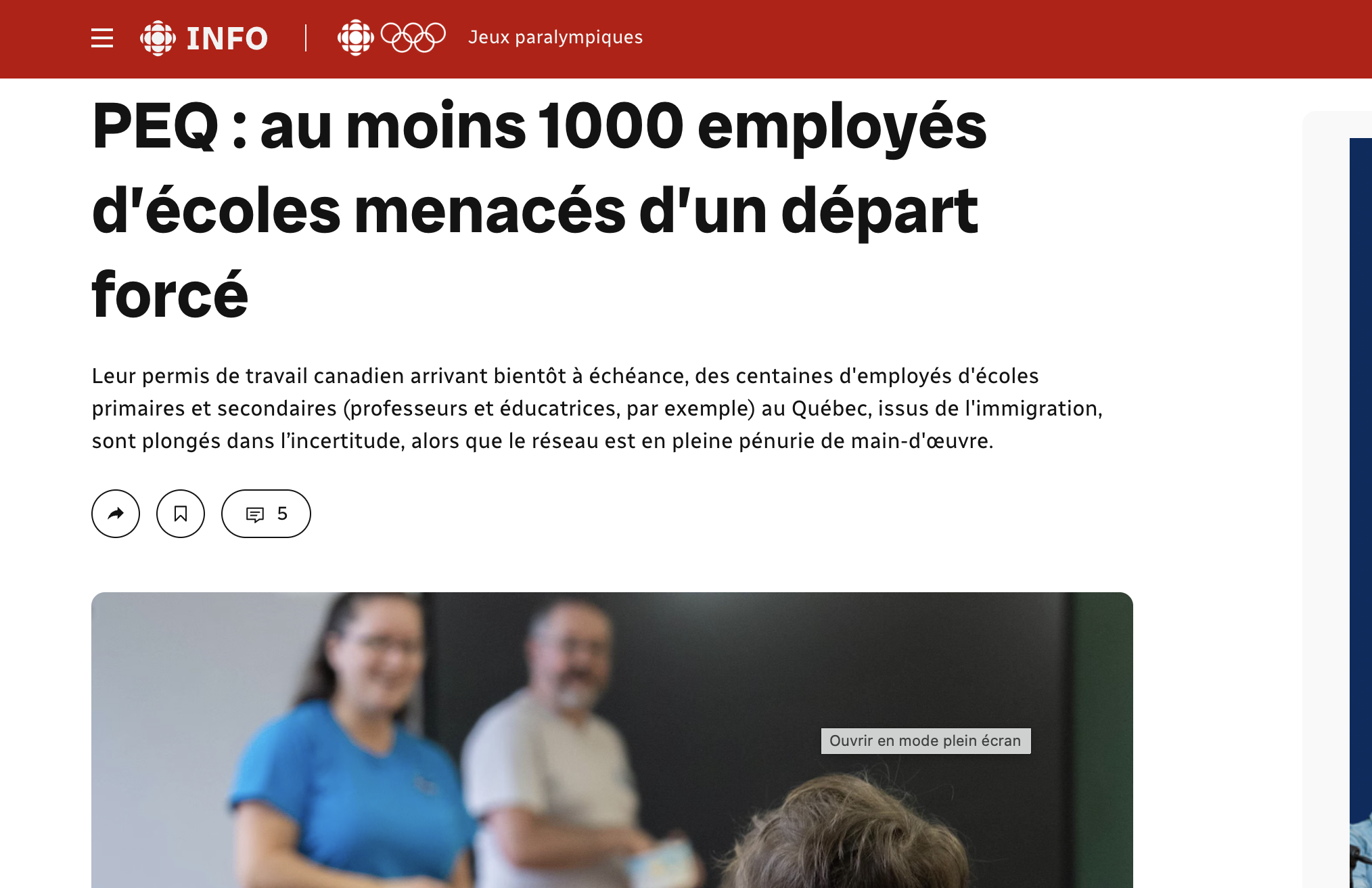 PEQ : au moins 1000 employés d’écoles menacés d’un départ forcé