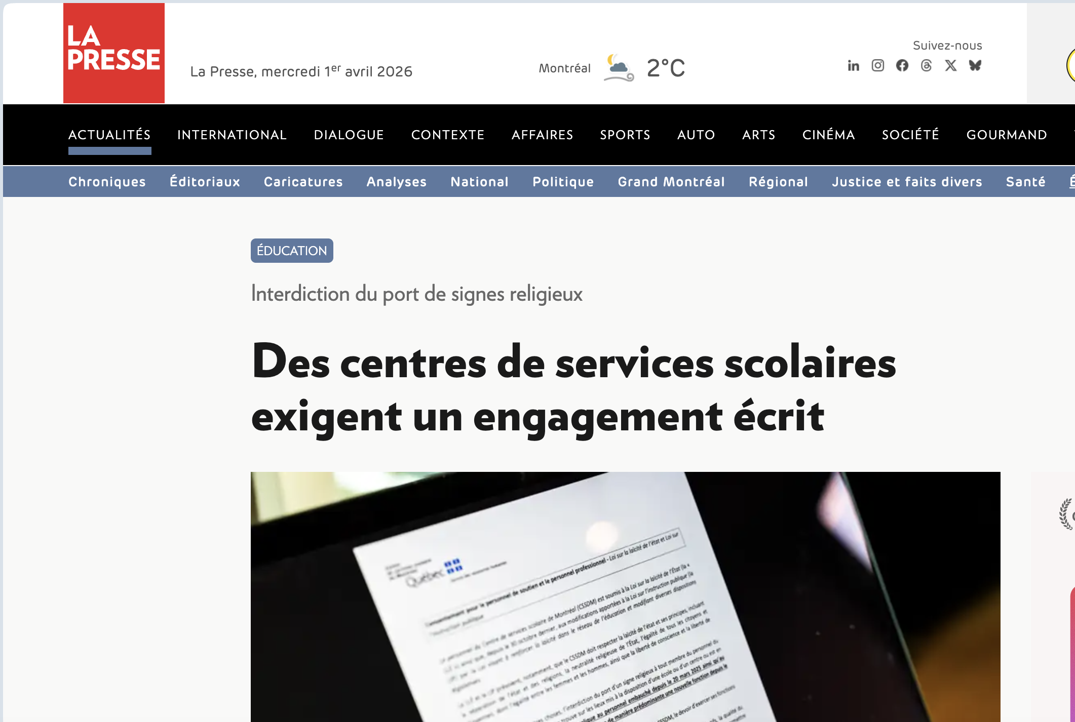Interdiction du port des signes religieux : des CSS exigent un engagement écrit