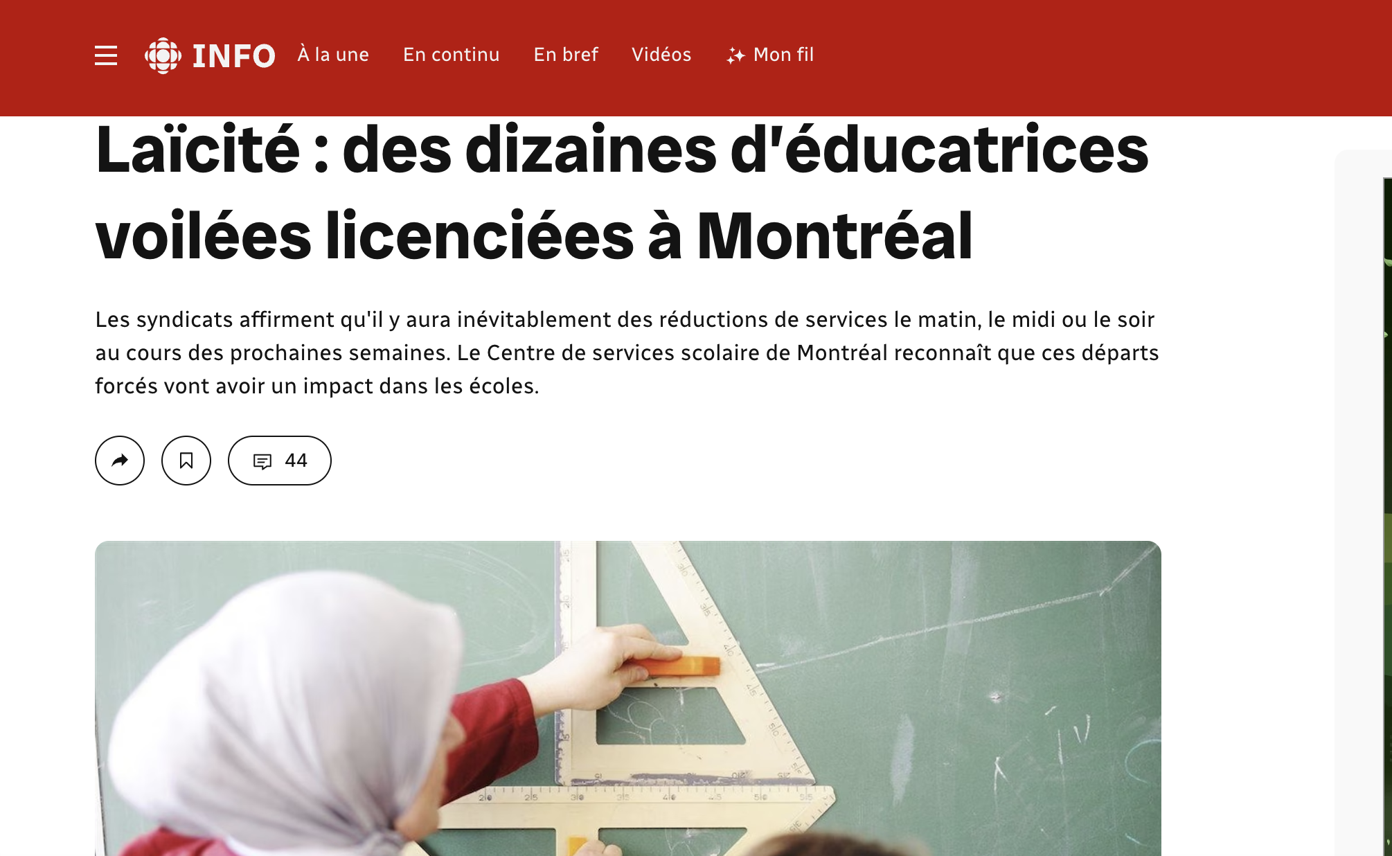 Laïcité : des dizaines d'éducatrices voilées licenciées à Montréal