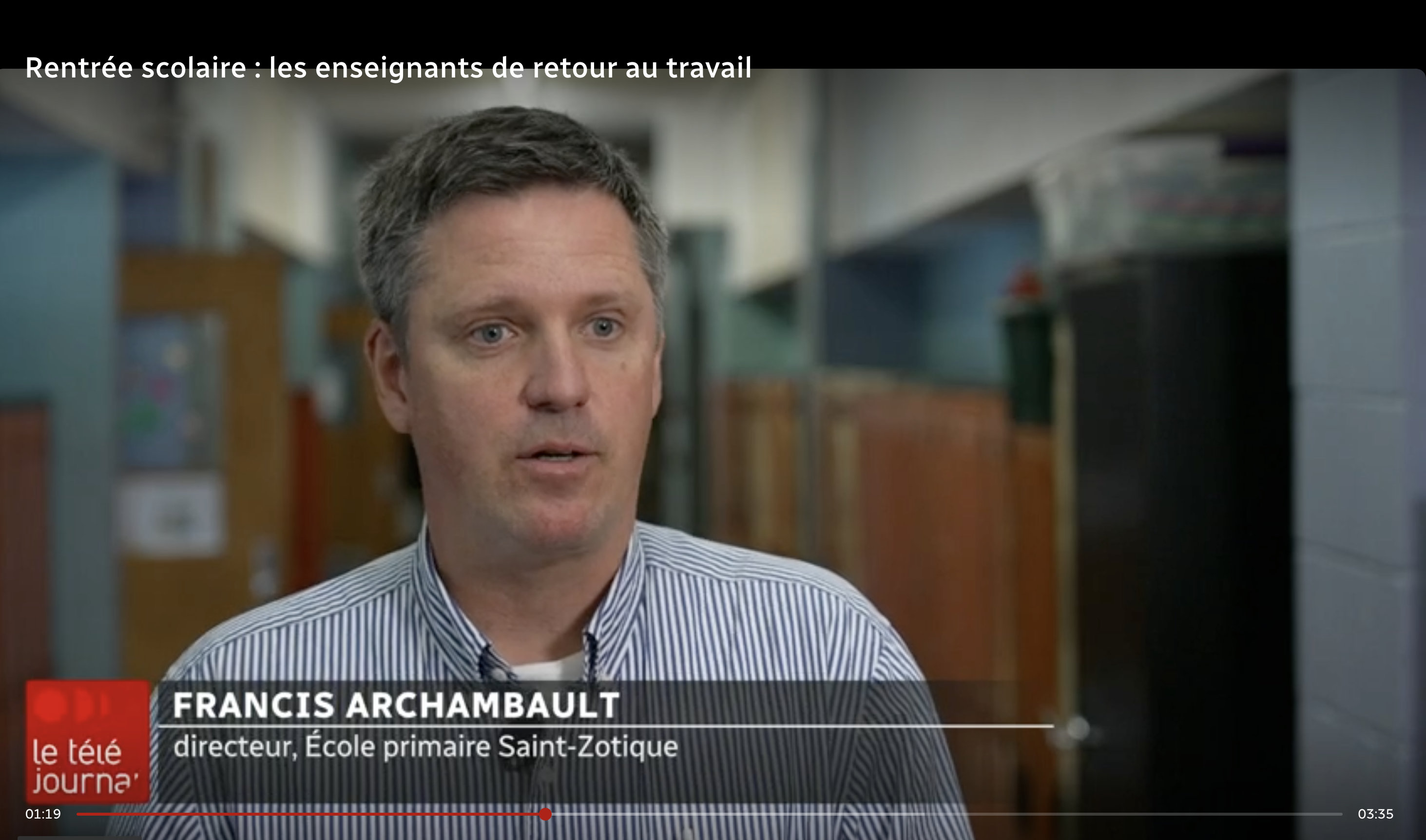 La rentrée à l'école Saint-Zotique